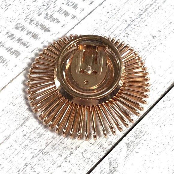 Vintage Scarf Clip Gold Tone Sunburst Style - Picture 2 of 4